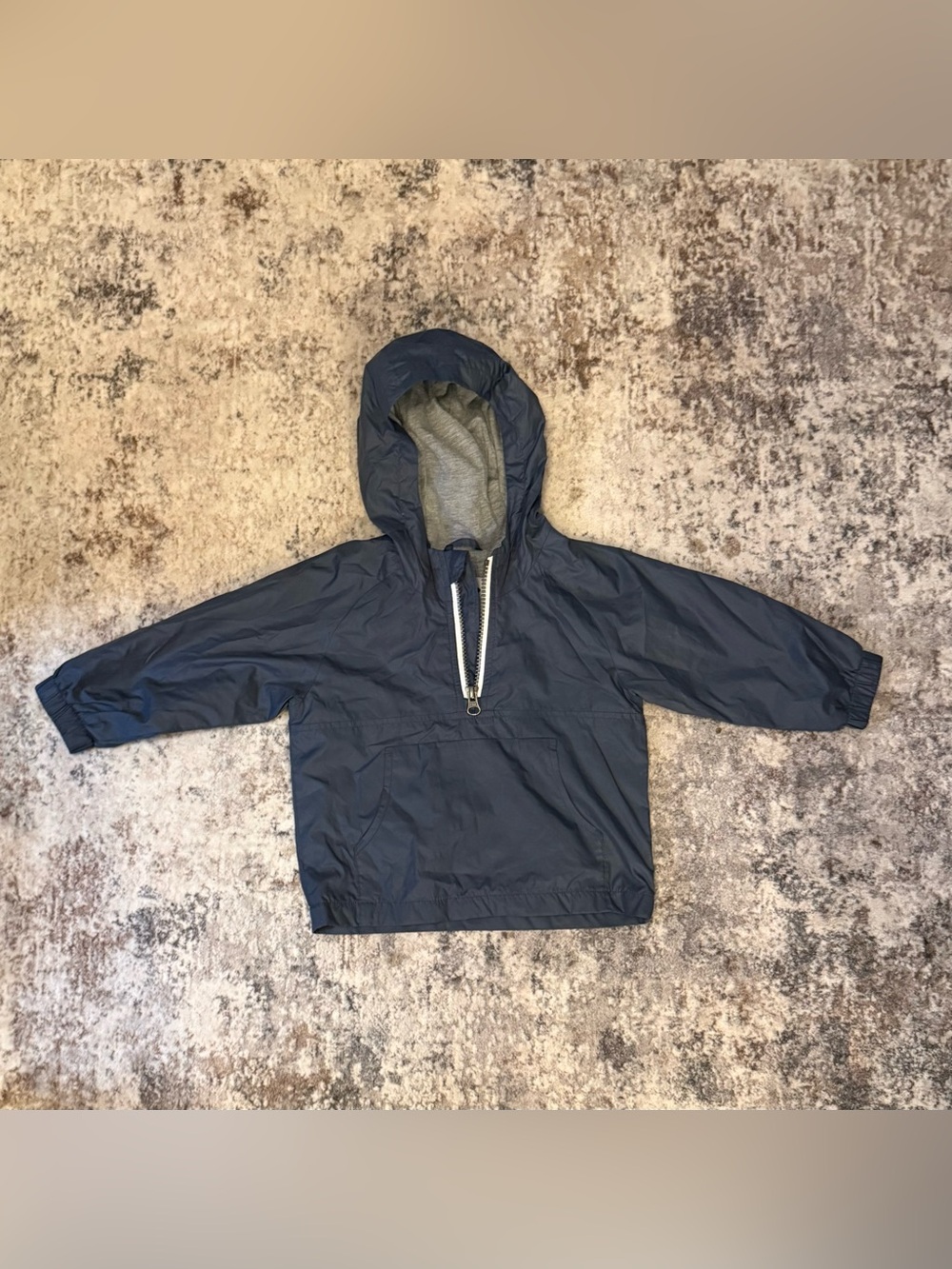 Kids Hooded Anorak rain Jacket - Navy